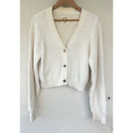 Free People We The Free Women's M Cream Knit Button Front Cropped Cardigan Soft Photo 2