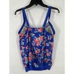 Lands' End Tankini Swim Top Bathing Suit Floral Colorful Spaghetti Straps Size 12 Photo 1