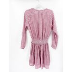 Rails Jasmine Lucia Stripe Smocked Waist Long Sleeve Linen Blend Mini Dress S Photo 3