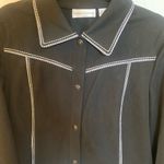 Dana Buchman Black Blazer with White Stitching Photo 8