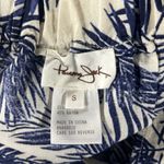 Panama Jack Linen Blend Wrap Skirt Blue White Tropical Leaves Women Size S Photo 3