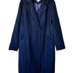 ASOS Design Coat Navy Blue Women Longline Pea Coat Size 14 Photo 0