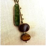 Copper brass colorful long pendant necklace Photo 8