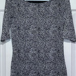 Cable & Gauge  Women's Black Gray Animal Print Short Sleeve Blouse Size S‎ Photo 0