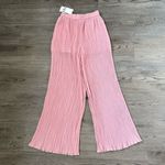ZARA Plissé Pleated Palazzo Flowy Wide Leg Pants - Size M - Pink - NWT Photo 4