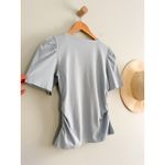 Madewell | NWT Side-Cinch Puff-Sleeve Tee in Feather Blue | Sz XXS Photo 7