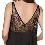 Free People  Black V-Neck Lace Trim Sleeveless Top Womens S flowy oversized boho Photo 1