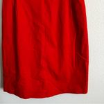 Bally Orange/Leather Trim Mid Length Dress. Size 6 Photo 6