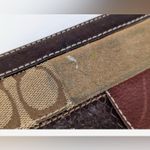 Coach  Patchwork Signature Canvas Leather Brown Wristlet Clutch Pouch Photo 5