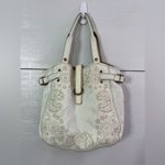 Lucky Brand Y2K  White Paisley Print Leather Tote Bag Purse Photo 1
