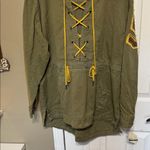 We The Free NWT  Moss Green Jacket with Yellow Lace-Up 100% Cotton Patches Photo 0