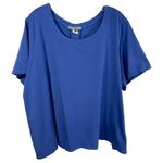 Jessica London  30W 32W Top 3X Blue Short Sleeve Tee Swing Trapeze A Line 412‎ Photo 0