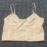 Blue Blush  Cropped White Corset Bra Top Small Photo 0