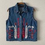 Cat Shirt Red White & Blue Size Large 100% cotton Photo 0