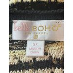 Belle Boho By Kim Gravel Textured Loose Knit Earth Tone Short Sleeve Sweater 3X Black Photo 5