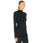 KHAITE  Rolina Top in Black Small Womens Long Sleeve Mock Neck Photo 2