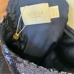 MISHA Avery Sequin Slip Midi Dress With Slit & Low Back In Blue Size 4 Photo 9