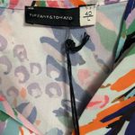 Women’s Tiffany & Tomato Crop Back Tie Blouse 3/4 Sleeve Top V Neck Sz L NWT Size L Photo 6