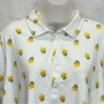 Gloria Vanderbilt  Women Short Sleeves White Yellow Lemon Pullover Shirt Size 1X Photo 4