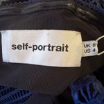 Self Portrait Self-Portrait Angelique Frilled Split Front Dress Women's 4 Black Navy Luxury Photo 13