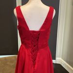 Women’s Burgundy Chiffon Full Length Bridesmaid Prom Party Dress Corset Size 6 Red Photo 7