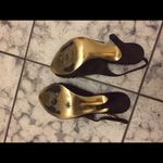 ⭐️ Nina's Brown Crystal Peep Toe Slingback Heels Pump Size 6.5 Photo 3