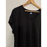 Old Navy NWT Black Linen Blend V Neck Oversized Short Sleeve TShirt Womens Small Photo 2