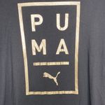 Puma  black modern t-shirt with framed gold spell out logo size S Photo 4