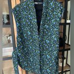ZARA  quilted floral vest tie ditsy waistcoat jacket print adjustable padded Photo 3