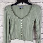 Vylette Y2K Coquette Girly Babydoll Long Sleeve Lightweight Cardigan Size Small Green Photo 6
