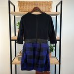 Milly Wool Blend & Lamb Leather Ponte Jacquard Dress w/Pockets, 6 Photo 4