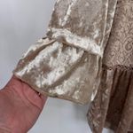 easel  Tunic Top Womens M Pink Velvet Lace Boho Hippie Coquette Fairy Romantic Photo 3