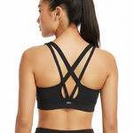 DSG Women's Black Athletic Sports Bra Strappy Back Medium Support Size L Size L Photo 0