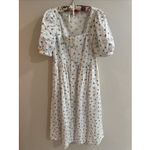 Kate Spade Dainty Bloom Poplin Dress Size 12 Milkmaid Peasant Cottagecore White Photo 2