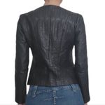 Uterqüe Black Quilted black sheep skin leather jacket size S Photo 3