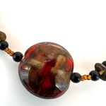 Red, black and faux pearl beaded necklace Red Photo 11
