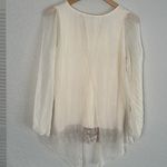 Giusy 100% Silk Cream White Blouse Italian Coquette Feminine Girly Romantic Lace Photo 2