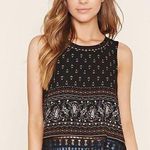 Forever 21 Black paisley boho crochet festival top Size Small Photo 0