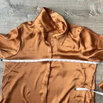 hatch maternity satin button down long sleeve shirt Orange Size undefined Photo 9