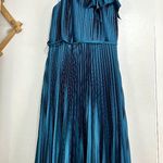 Mac Duggal  26909 Pleated High Neck Kitten Bow Midi Dress Photo 2