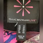 Isaac Mizrahi  Live! Size 6 Black Suede Motorcycle Jacket Floral Printed Lining Photo 7