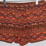 Patagonia Women's Tan Orange Pink Brown Elastic Tribal Geometric Shorts Size XS Photo 1