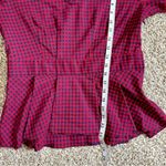 Allison Joy 🦋  Red Blue Plaid Puff Sleeve Balloon Long Sleeve Peplum Blouse Photo 7