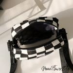 Mini Checkered Canvas Crossbody Bag Black Photo 2