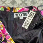 Vicky Tiel. NEW Bright Floral Halter Fit & Flare Sundress. Size Large Pink Photo 11