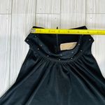 Michael Kors  Black Sleeveless High Neck Embroidered Halter Top Photo 4