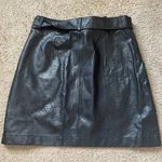 Black leather mini skirt with tie size small Photo 1