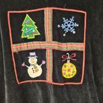 Michael‎ Simon Lite Womens Black Velour Velvet Christmas Sweater Medium Photo 2