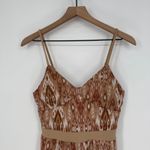 No Boundaries  Brown Ikat Print Jumpsuit Medium Sleeveless Casual Boho Chic Photo 3