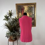 Susan Lawrence  Women’s Sleeveless Cowl Neck Blouse XL Hot Pink Stretch Pullover Photo 3